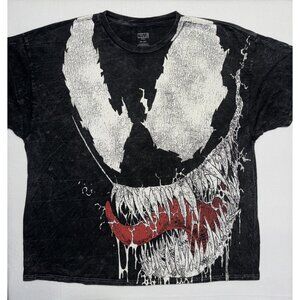 Marvel Comics Face of Venom Shirt Graphic Grey Acid Wash Hot Topic Exclusive 2XL